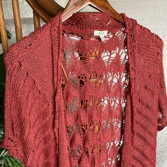 Kori America Terracotta Knit Boho Cardigan - Picture 2 of 8